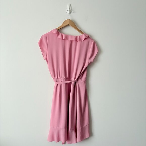 Aritzia Sunday Best Ruffle Savoy Wrap Dress Pink Size 4 - Picture 5 of 7